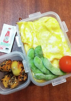 お弁当　オムライス　大学芋-レシピのメイン写真