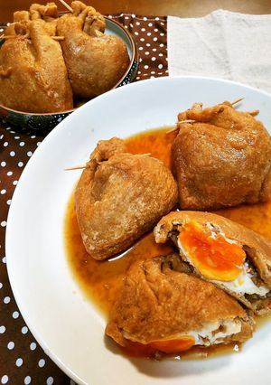 大豆ミートde油揚げの野菜と卵の袋煮♪-レシピのメイン写真