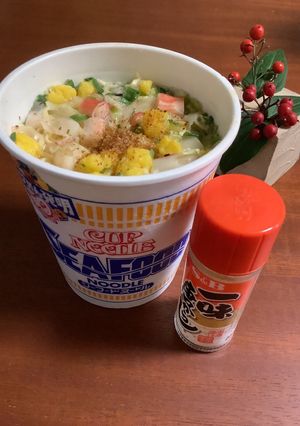 シーフードヌードルは 一味唐がらしで♡-レシピのメイン写真