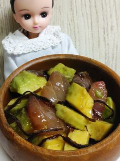 リカちゃん♡塩昆布醤油ヅケアボカド-レシピのメイン写真