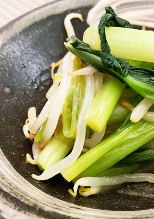 給食の味♡小松菜ともやしの辛子醤油あえ-レシピのメイン写真