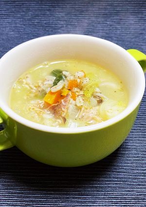 コストコチキンで！もち麦チキンスープ-レシピのメイン写真