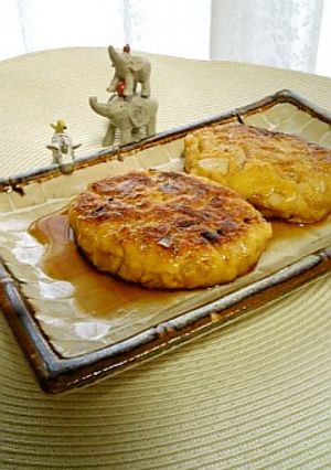 おくらと豆腐の味噌だれハンバーグ-レシピのメイン写真
