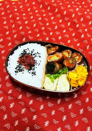 12/6 人参キャベツ肉巻き弁当-レシピのメイン写真