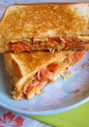 明太しらすの玉子焼きホットサンド-レシピのメイン写真