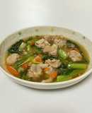 鶏もも肉と小松菜人参もやしのあんかけ