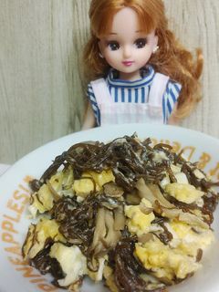 リカちゃん♡舞茸もずく卵炒め-レシピのメイン写真