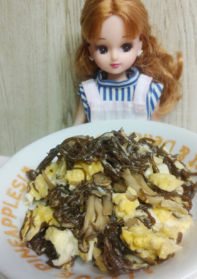 リカちゃん♡舞茸もずく卵炒め-レシピのメイン写真