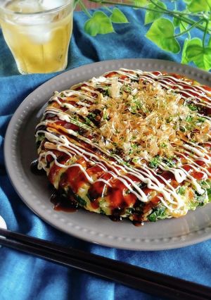 米粉と豆腐のケール入りお好み焼き。-レシピのメイン写真