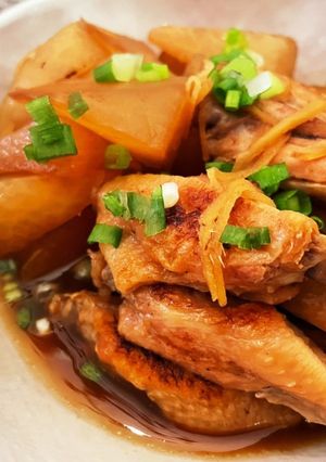 味染み♡手羽中と大根の煮物-レシピのメイン写真
