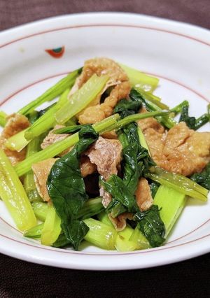 小松菜と油揚げの炒め物-レシピのメイン写真