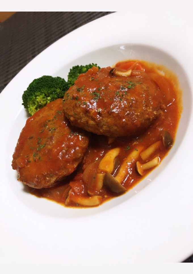 簡単！！トマト煮込みハンバーグ-レシピのメイン写真