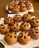 紅芋のカラフルあんぱん！餡を楽しんで♪