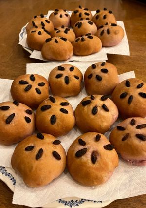 紅芋のカラフルあんぱん！餡を楽しんで♪-レシピのメイン写真