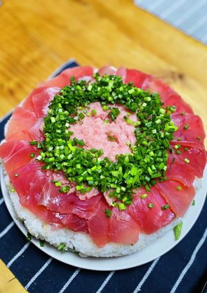 マグロざんまいの寿司ケーキ-レシピのメイン写真