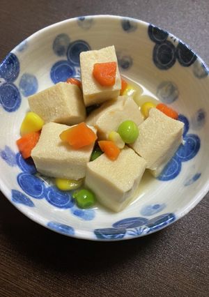 彩り高野豆腐♡ミックスベジタブル♡時短-レシピのメイン写真