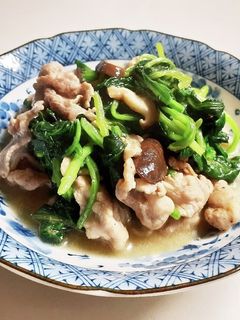 簡単副菜☆ほうれん草豚こまの柚子胡椒炒め-レシピのメイン写真