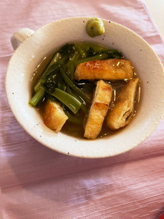 焼きおにぎりの薄揚げと小松菜の吉野餡かけ-レシピのメイン写真