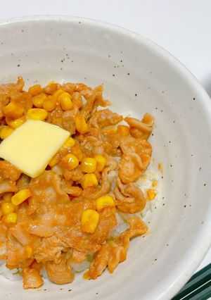 豚こまの味噌バター丼-レシピのメイン写真