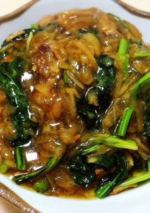 簡単おかず:豚バラ小松菜あんかけ-レシピのメイン写真