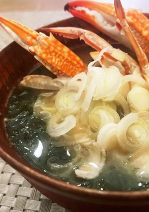 海の香りいっぱい♡カニとあおさのお味噌汁-レシピのメイン写真