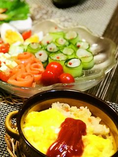 ♡冷凍ピラフでふわとろオムライス♡-レシピのメイン写真