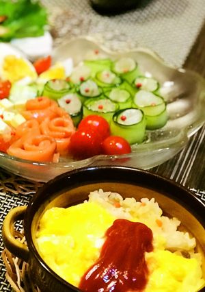 ♡冷凍ピラフでふわとろオムライス♡-レシピのメイン写真