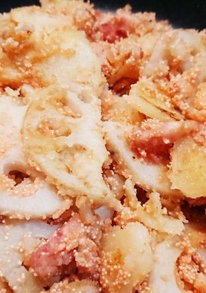 レンコンとじゃがいも☆明太子バター炒め-レシピのメイン写真