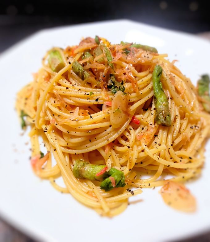 タラの芽と桜エビのパスタ-レシピのメイン写真