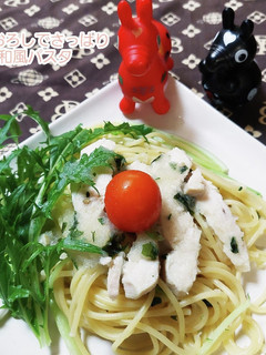 大根おろしでさっぱり水菜とチキンパスタ-レシピのメイン写真