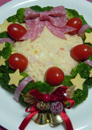クリスマスにリースサラダ♪-レシピのメイン写真