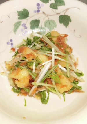 簡単、水菜と油揚げの梅肉和え-レシピのメイン写真