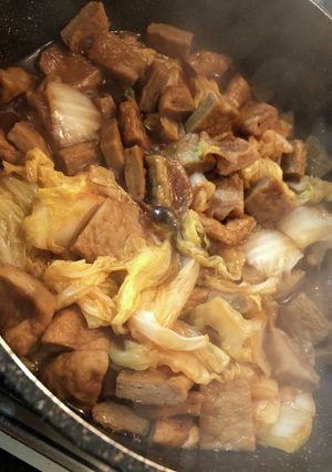 白菜大量消費！白菜と天ぷらの煮物-レシピのメイン写真