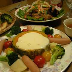 まるごとかぼちゃチーズフォンデュ-レシピのメイン写真