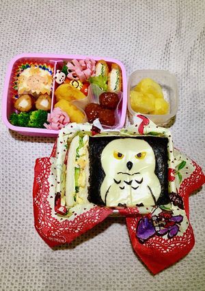 超簡単　キャラ弁　白フクロウ弁当　-レシピのメイン写真