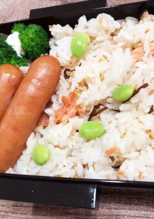 鮭と塩昆布ご飯弁当　1209-レシピのメイン写真
