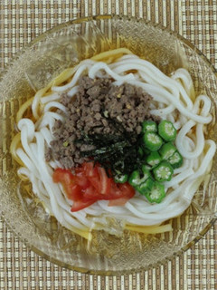 肉そぼろとオクラの冷やしうどん-レシピのメイン写真