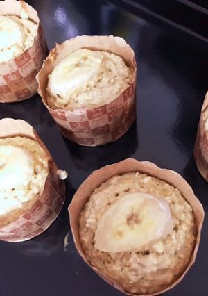 砂糖控えめオートミールとバナナのマフィン-レシピのメイン写真