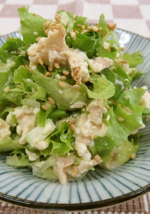 レタスとくずし豆腐のあえもの by 沖縄市役所市民健康課