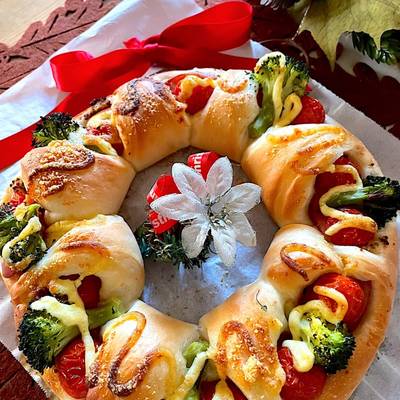 大きめ ローゼルと唐辛子のリース ユーカリ パンパスグラス 秋