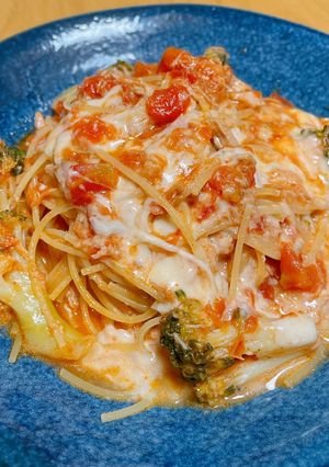 フライパンだけ！トマトのチーズパスタ-レシピのメイン写真