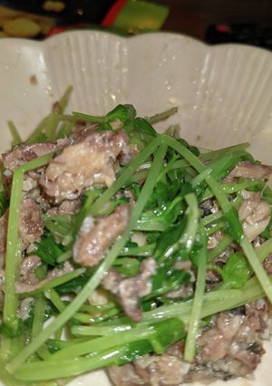 豆苗とオイルサーディンのレンチン和え-レシピのメイン写真
