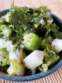 冷凍板サラダ*長芋とオクラのめかぶ和え-レシピのメイン写真
