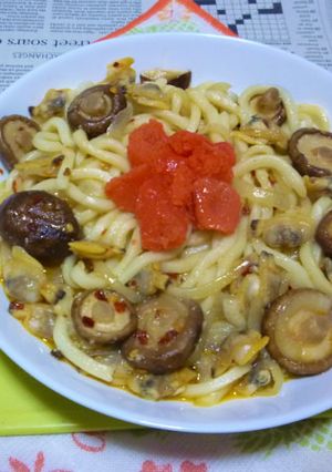 椎茸＆剥きあさりたっぷりの焼きうどん-レシピのメイン写真