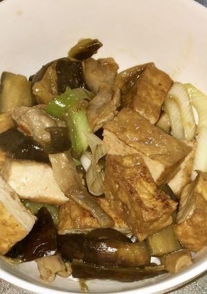 鶏ハラミと茄子と厚揚げのポン酢炒め煮-レシピのメイン写真