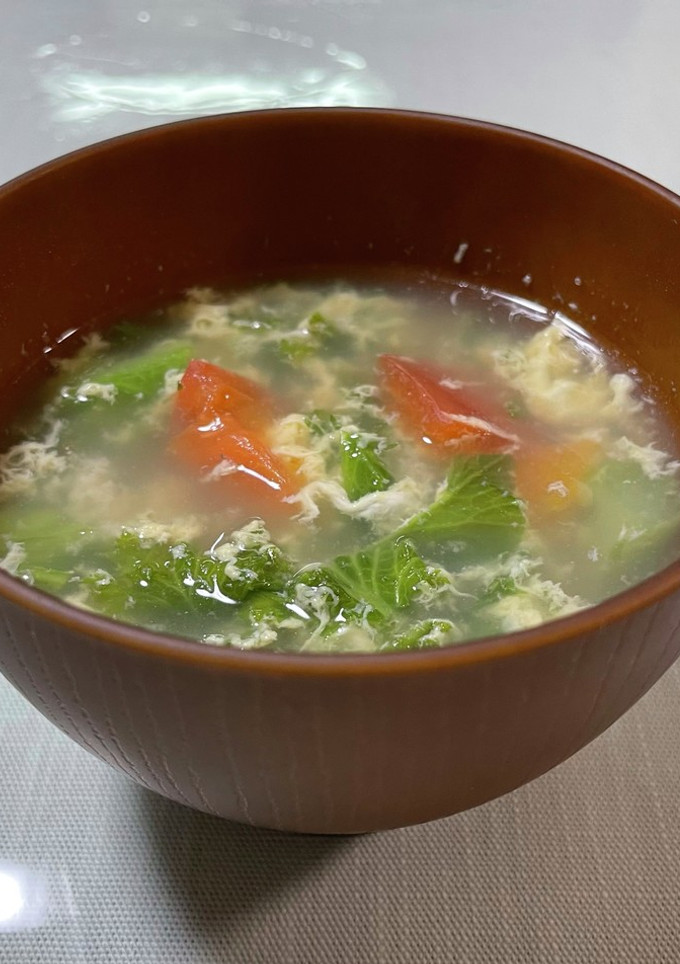 しまなみリーフとトマトのたまご中華スープ-レシピのメイン写真