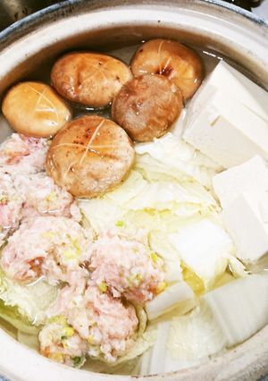 鶏ミンチ団子入りお鍋-レシピのメイン写真