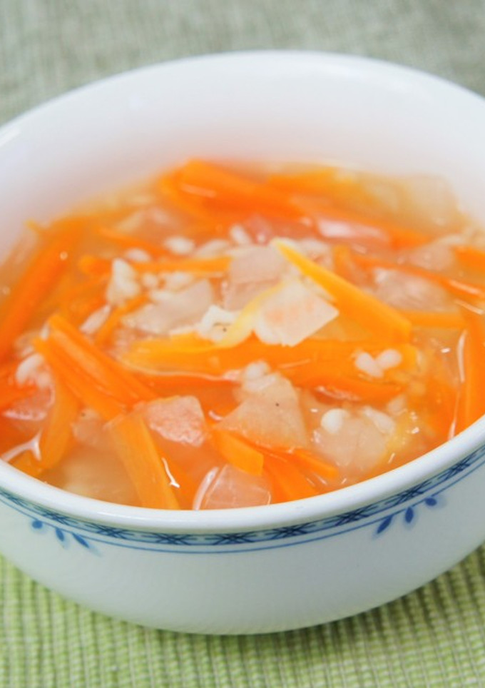 食物繊維がとれる！もち麦と野菜のスープ-レシピのメイン写真
