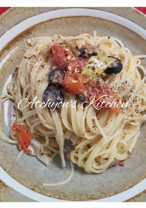 簡単!鰯とトマトと長葱のペペロンチーノ-レシピのメイン写真