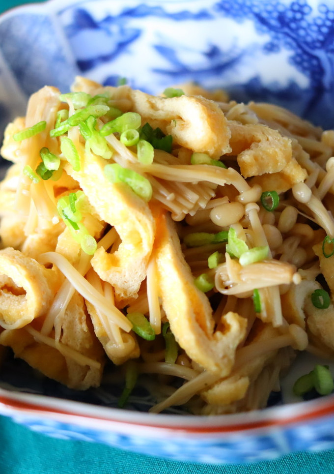 簡単もう一品♫えのきと油揚げの麺つゆ蒸し-レシピのメイン写真